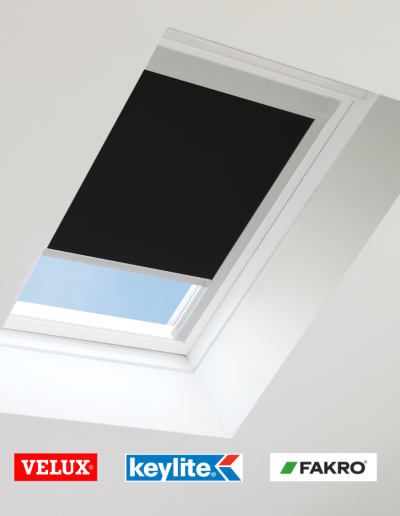 Skylight with black roller blind