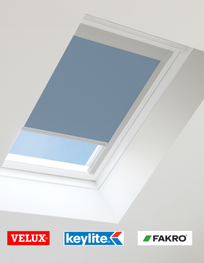 Skylight with blue roller shade