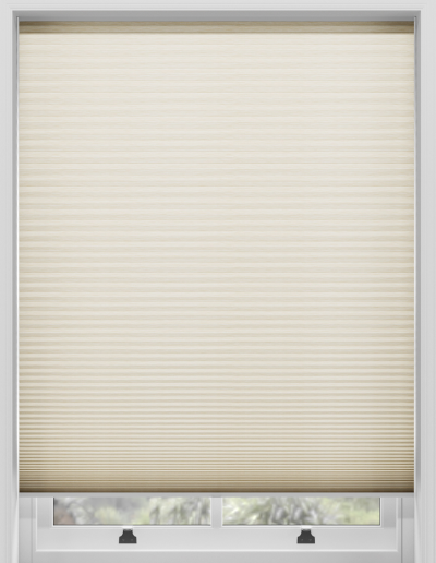 Light beige window blinds closed