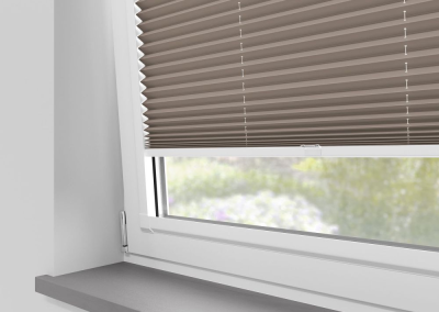 Brown blinds on a window