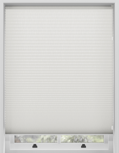 White window blind covering window