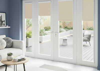 Modern room with sliding glass doors