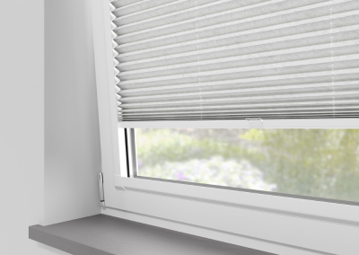 White blinds on window sill