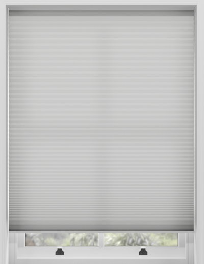 White honeycomb window shades closed