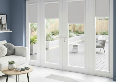 Modern living room with sliding doors