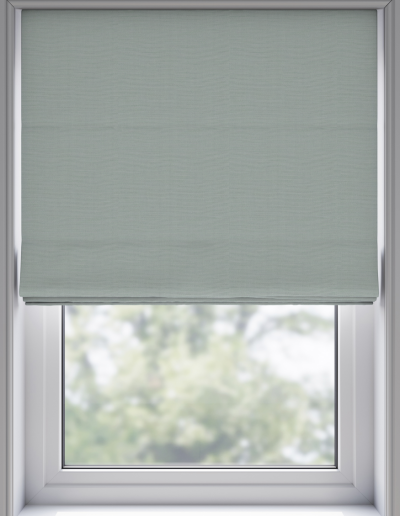 Light green window blind closed
