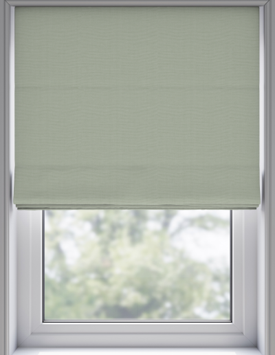 Light green window shade covering