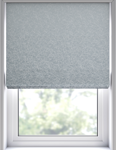 Light blue patterned window shade