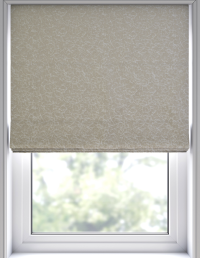 Light-filtering roller blind on window