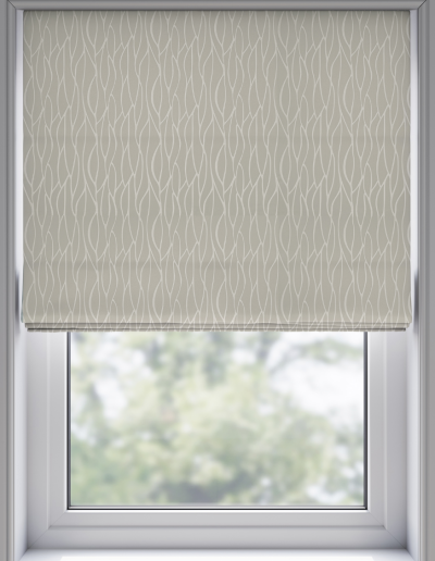 Light fabric window shade with pattern