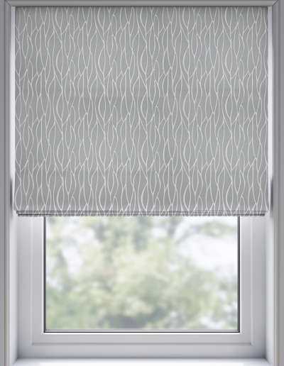 Gray patterned roller window shade