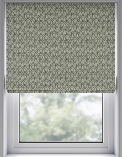 Patterned window shade covering glass