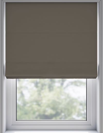 Simple window with gray roller shade