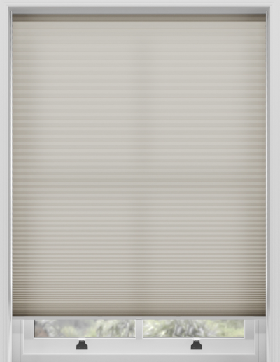 Light beige window blinds closed