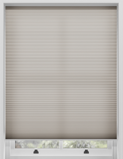 Closed light beige window blinds