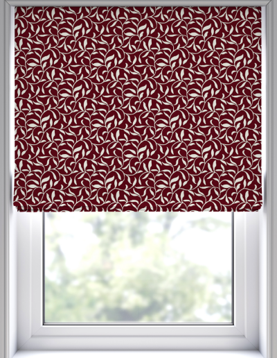 Burgundy patterned window shade design