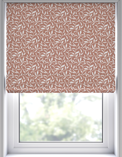 Patterned window blind with floral design