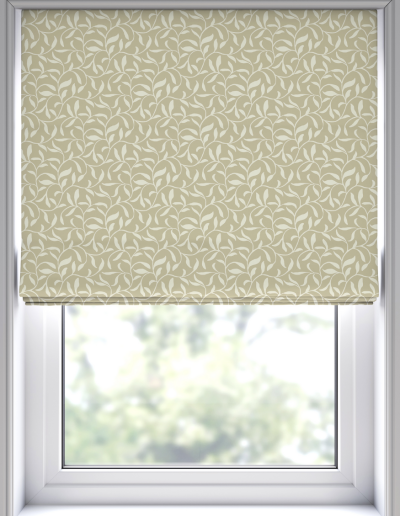 Patterned window shade with greenery